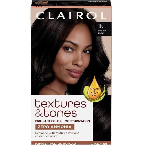 Clairol Textures & Tones, 1N Natural Black box