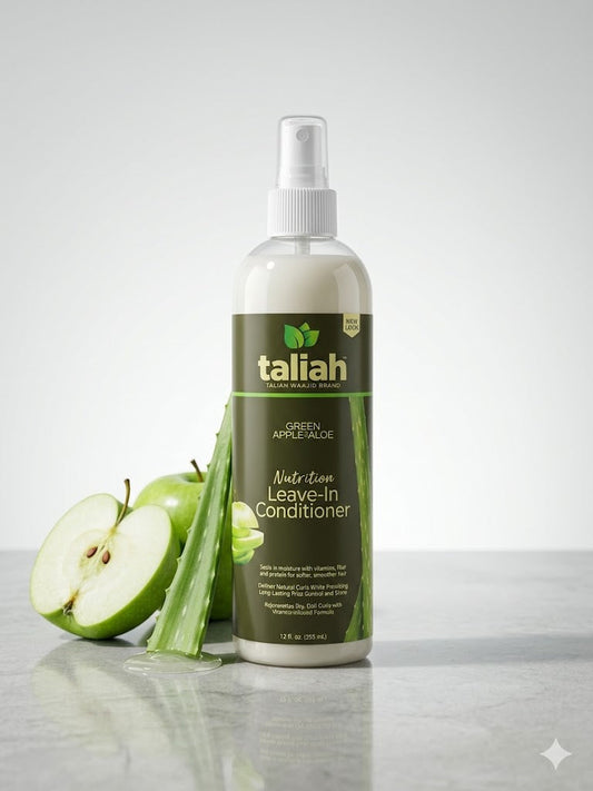 Taliah Waajid Green Apple & Aloe Leave-In Conditioner 12 oz — 12 oz leave-in conditioner spray bottle with apple and aloe props