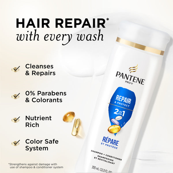 Pantene Repair & Protect, 2 In 1 Shampoo + Conditioner