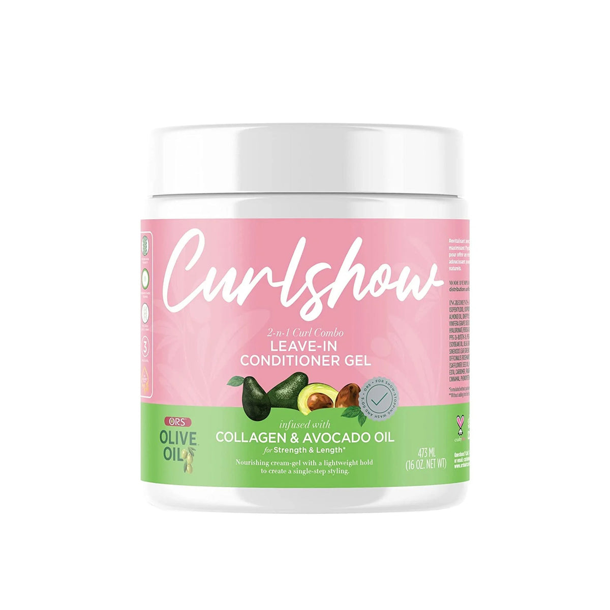 ORS Olive Oil Curlshow Leave-In Conditioner Gel for Strength & Length (16.0 oz) Curlshow