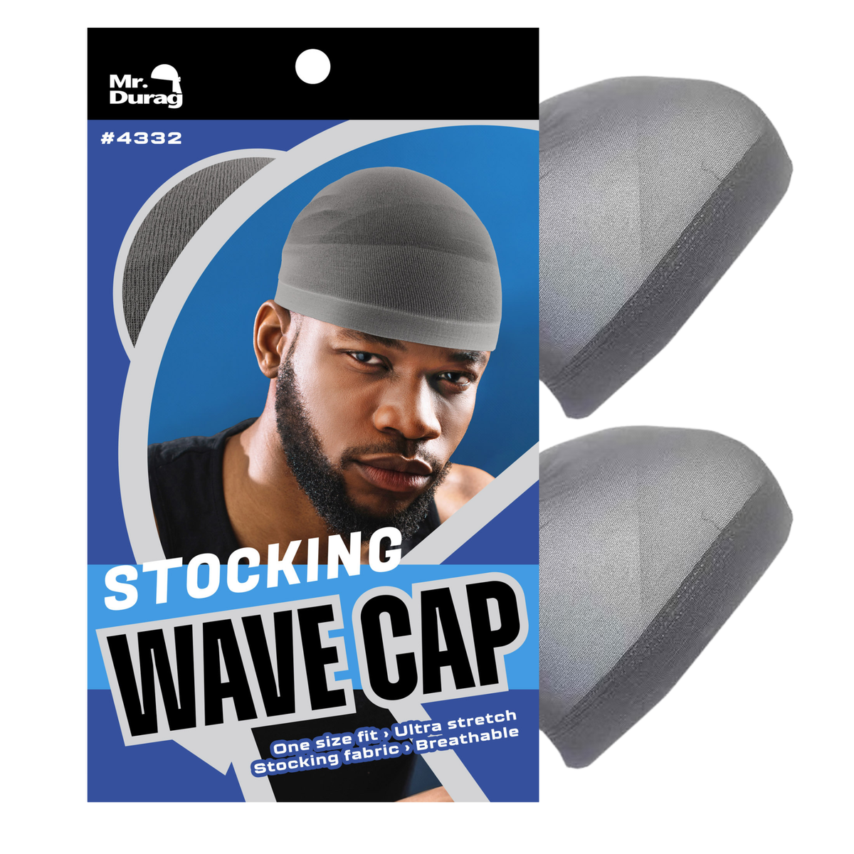 Mr. Durag Stocking Wave Cap 2-Pack #4332 Gray official product image