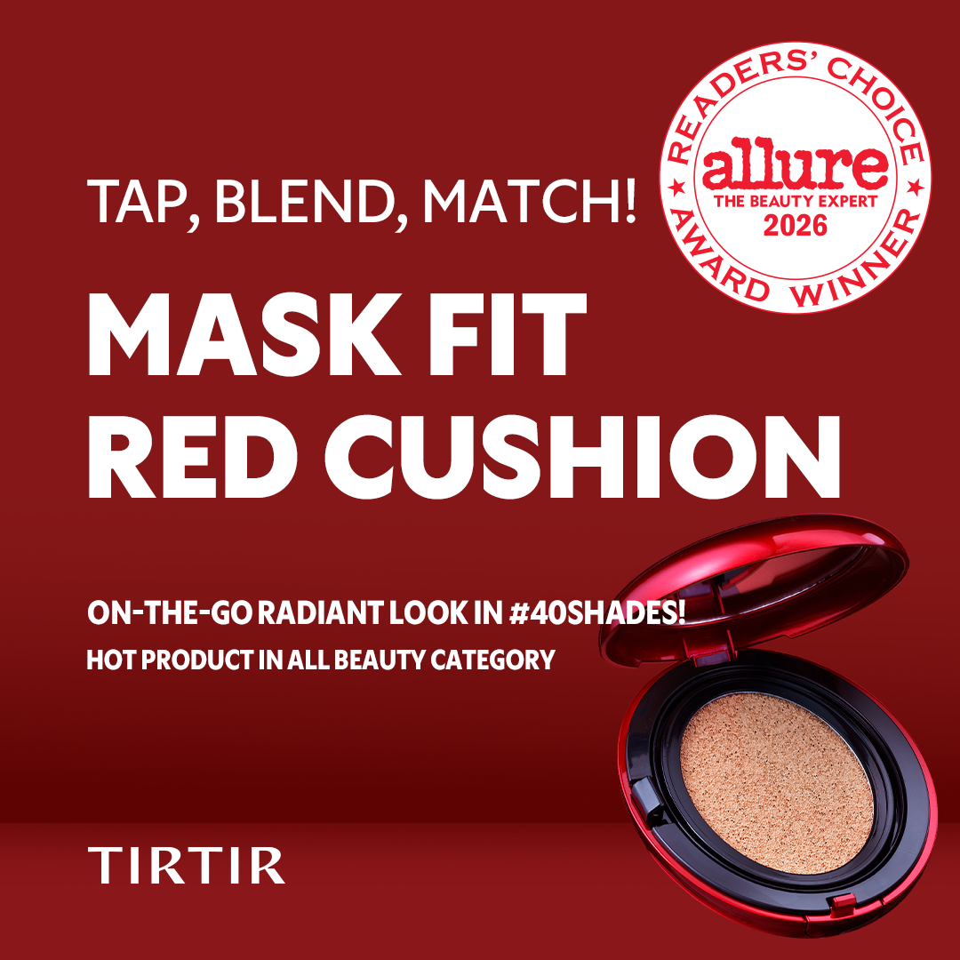 TIRTIR Mask Fit Red Cushion open compact and award graphic