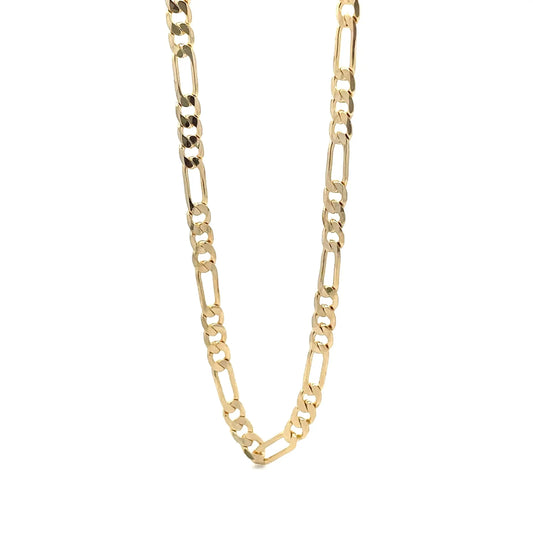 14K Anklet #02 - FLAT FIGARO 10" The One Jewelry