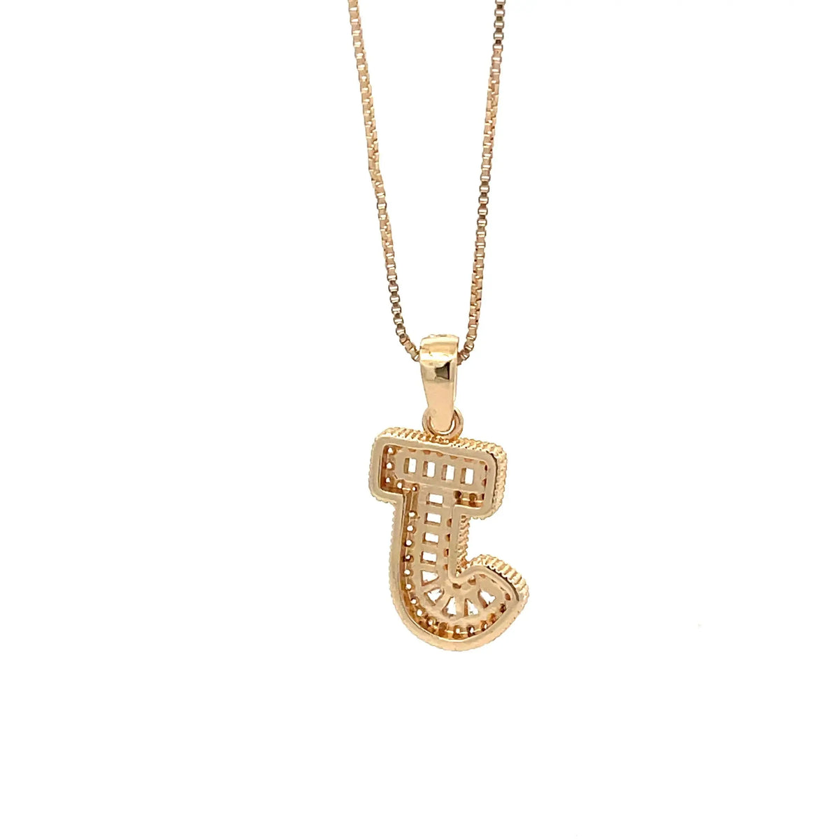 Fancy Diamond Necklace - Letter J The One Jewelry