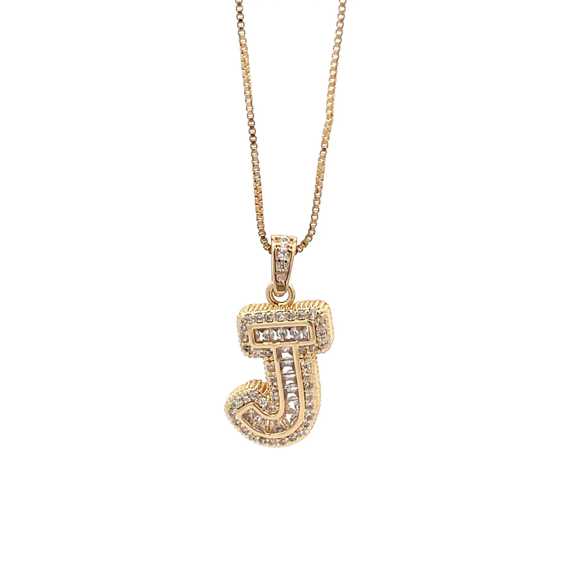 Fancy Diamond Necklace - Letter J The One Jewelry