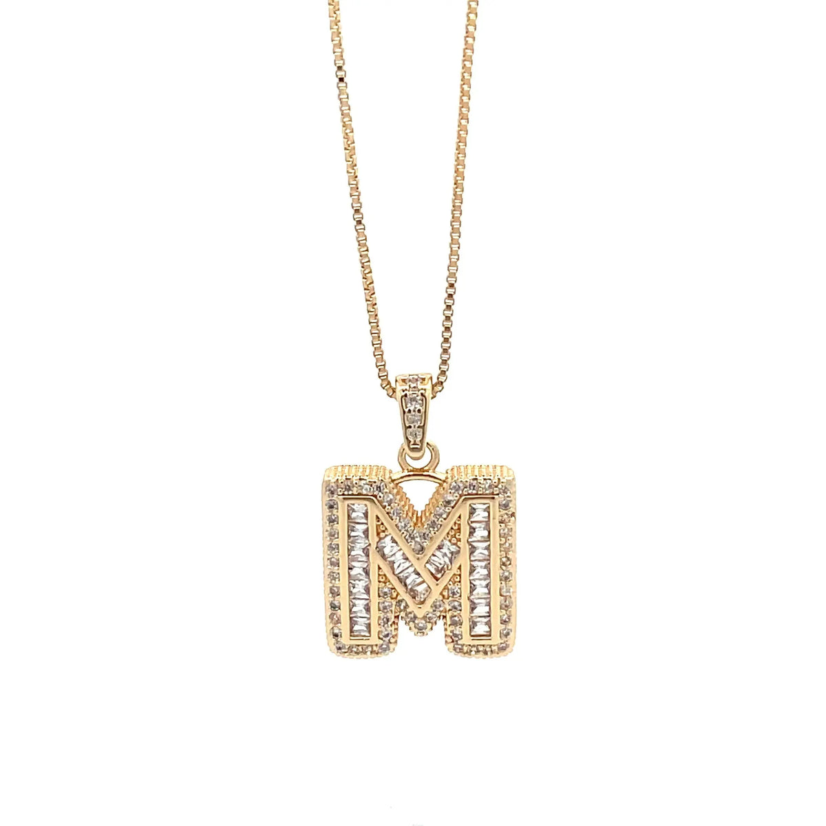 Fancy Diamond Necklace - Letter M The One Jewelry