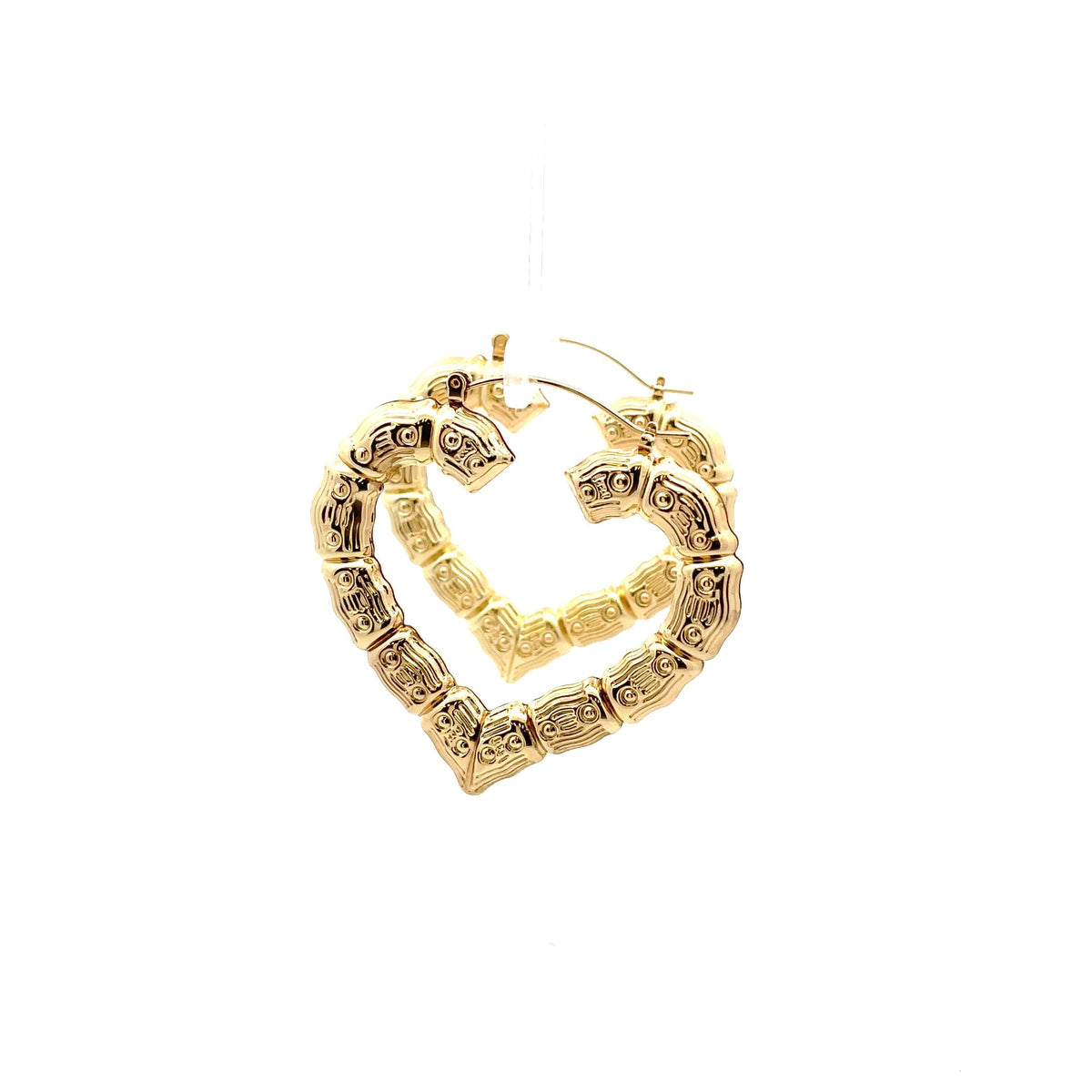 Bamboo Heart Gold Earrings - 04 The One Jewelry