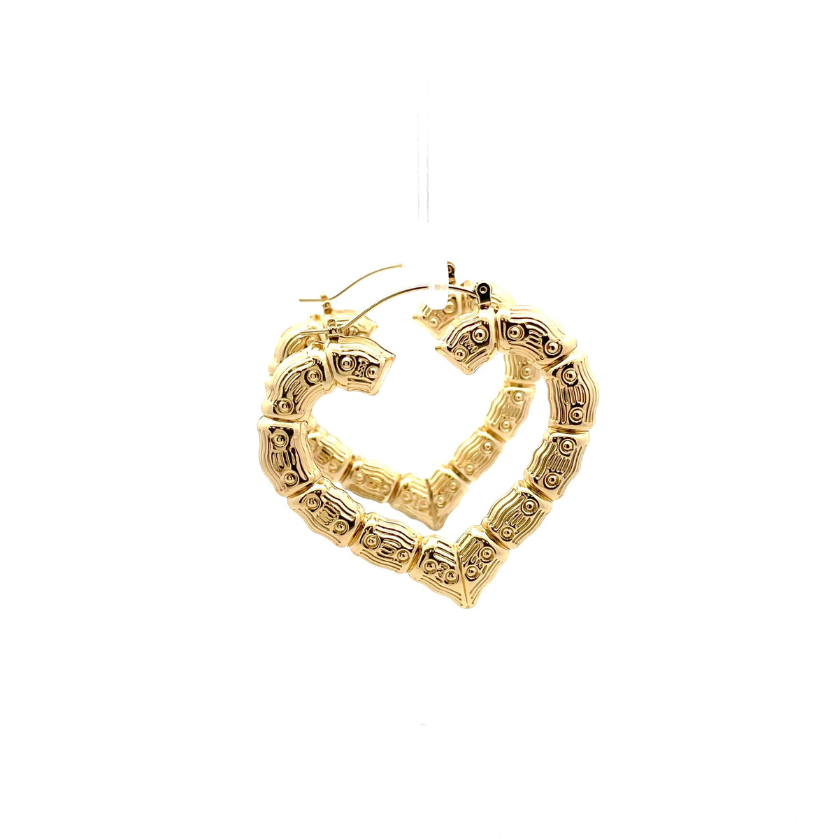 Bamboo Heart Gold Earrings - 04 The One Jewelry