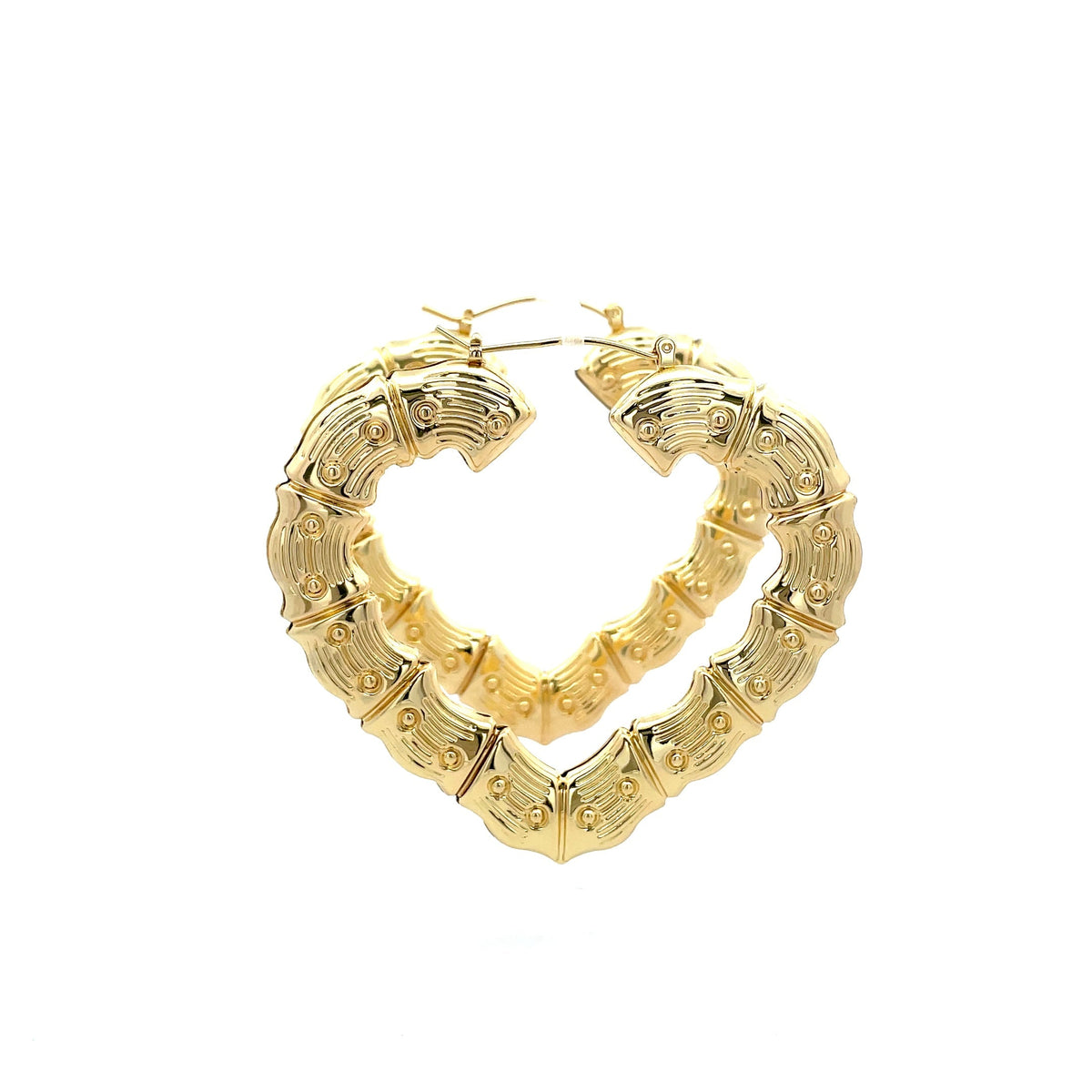 Bamboo Heart Gold Earrings - 06 The One Jewelry