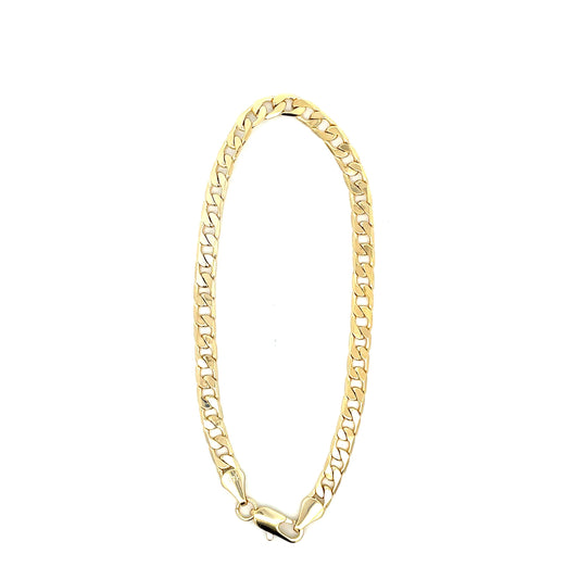 18K Chain Bracelet #09 - FLAT CUBAN 8inch 5mm The One Jewelry