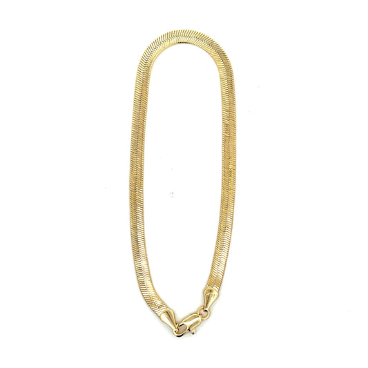 18K Chain Bracelet #40 - HERRINGBONE 8inch 4mm The One Jewelry