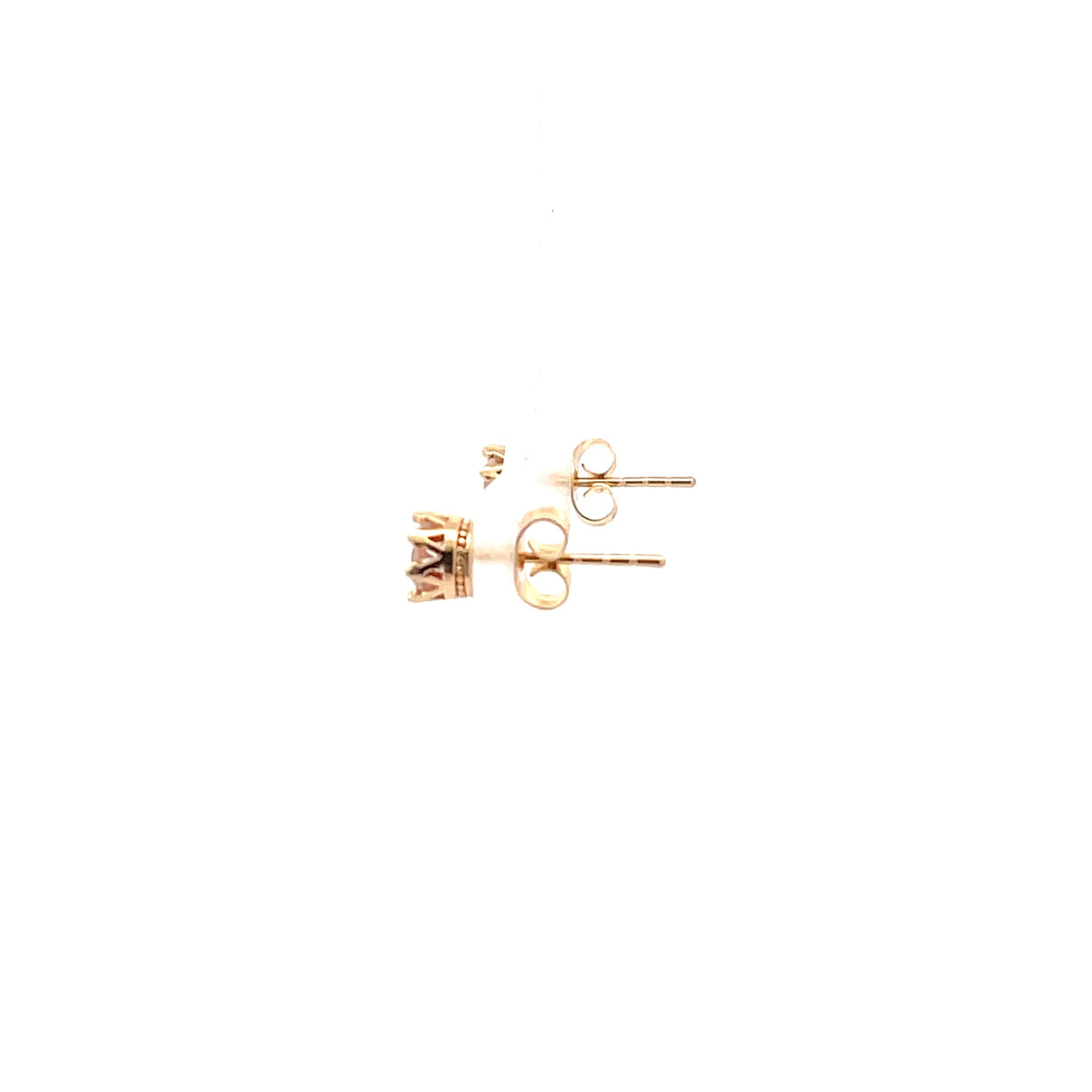 Crown Stud CZ Round Earrings - 5mm The One Jewelry