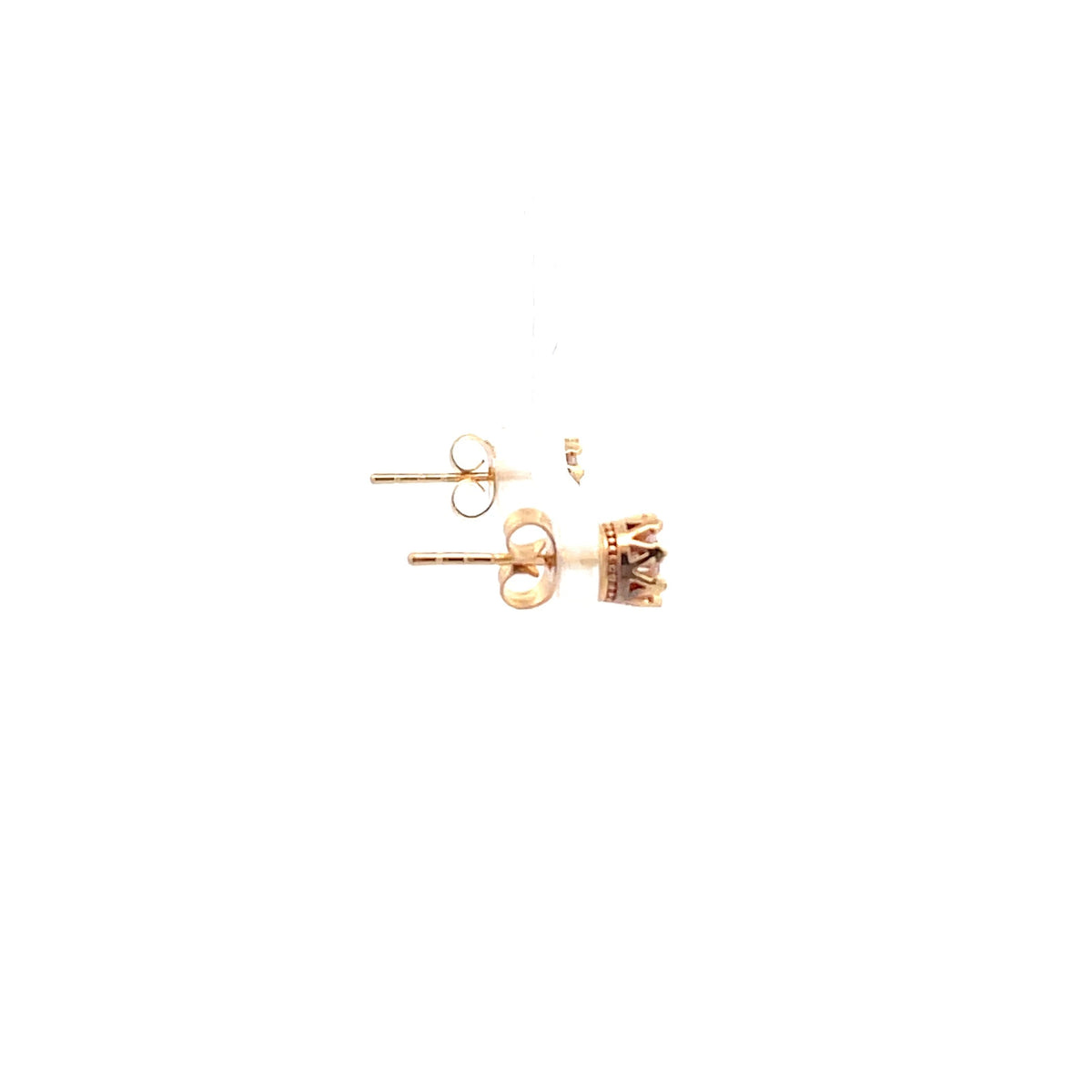 Crown Stud CZ Round Earrings - 5mm The One Jewelry
