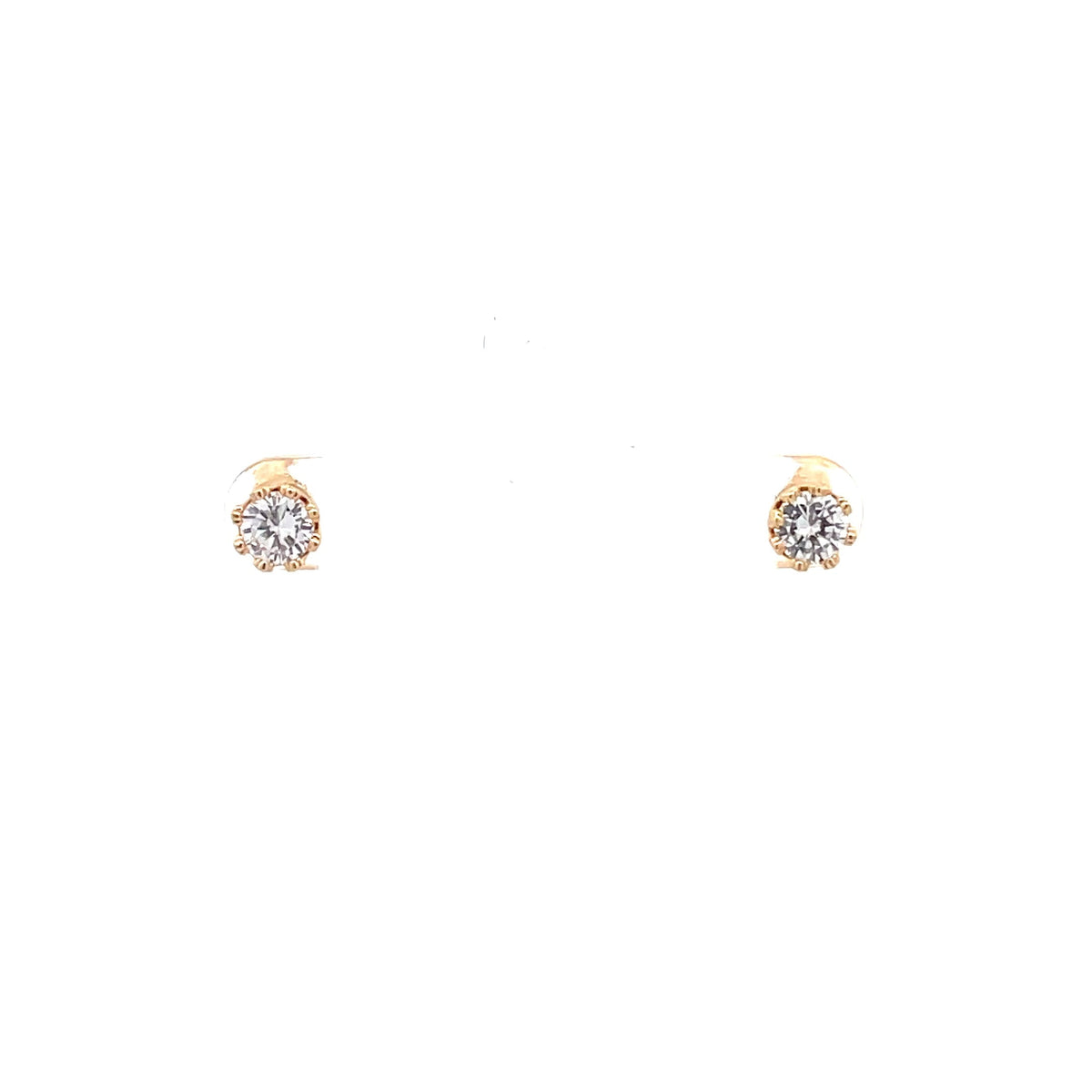Crown Stud CZ Round Earrings - 5mm The One Jewelry