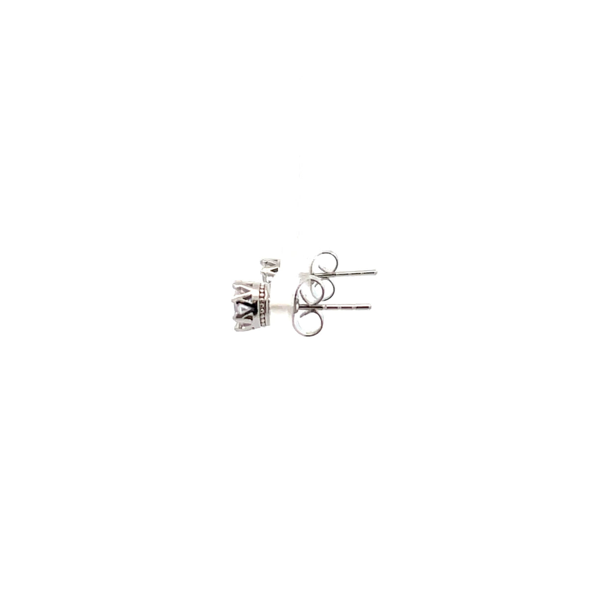 Crown Stud CZ Round Earrings - 5mm The One Jewelry