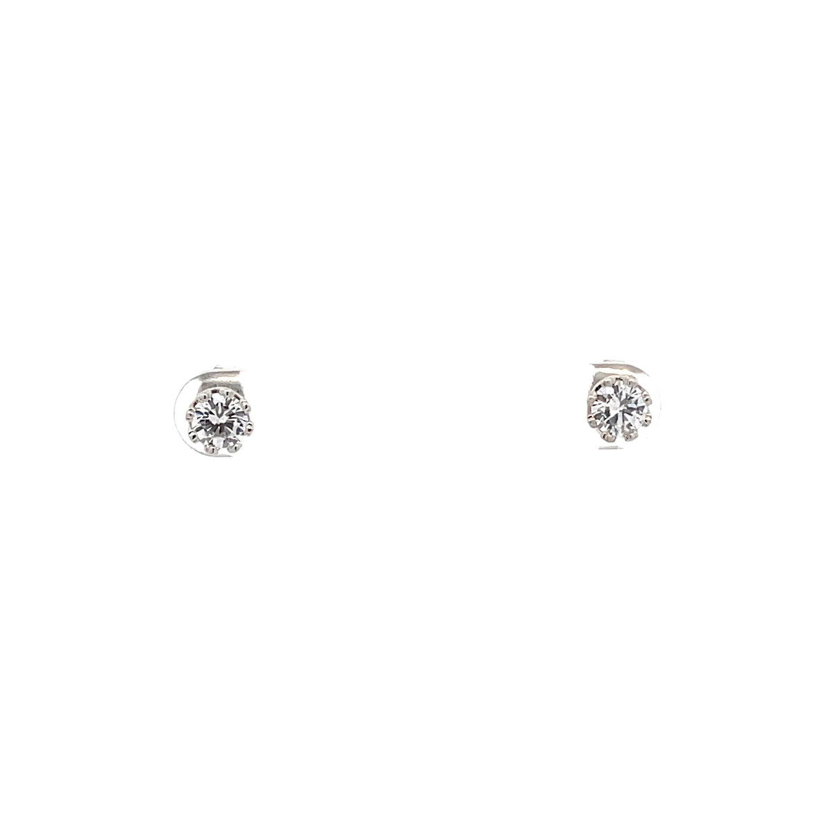 Crown Stud CZ Round Earrings - 5mm The One Jewelry