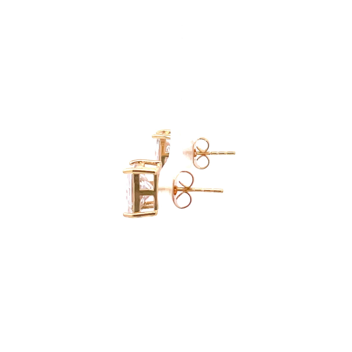 Basket Setting CZ Stud Square - 8mm The One Jewelry