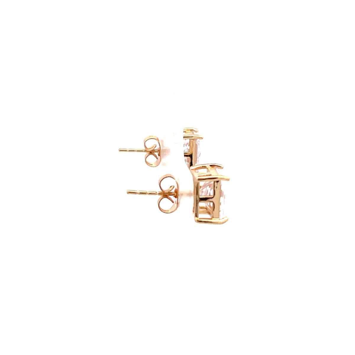 Basket Setting CZ Stud Square - 8mm The One Jewelry