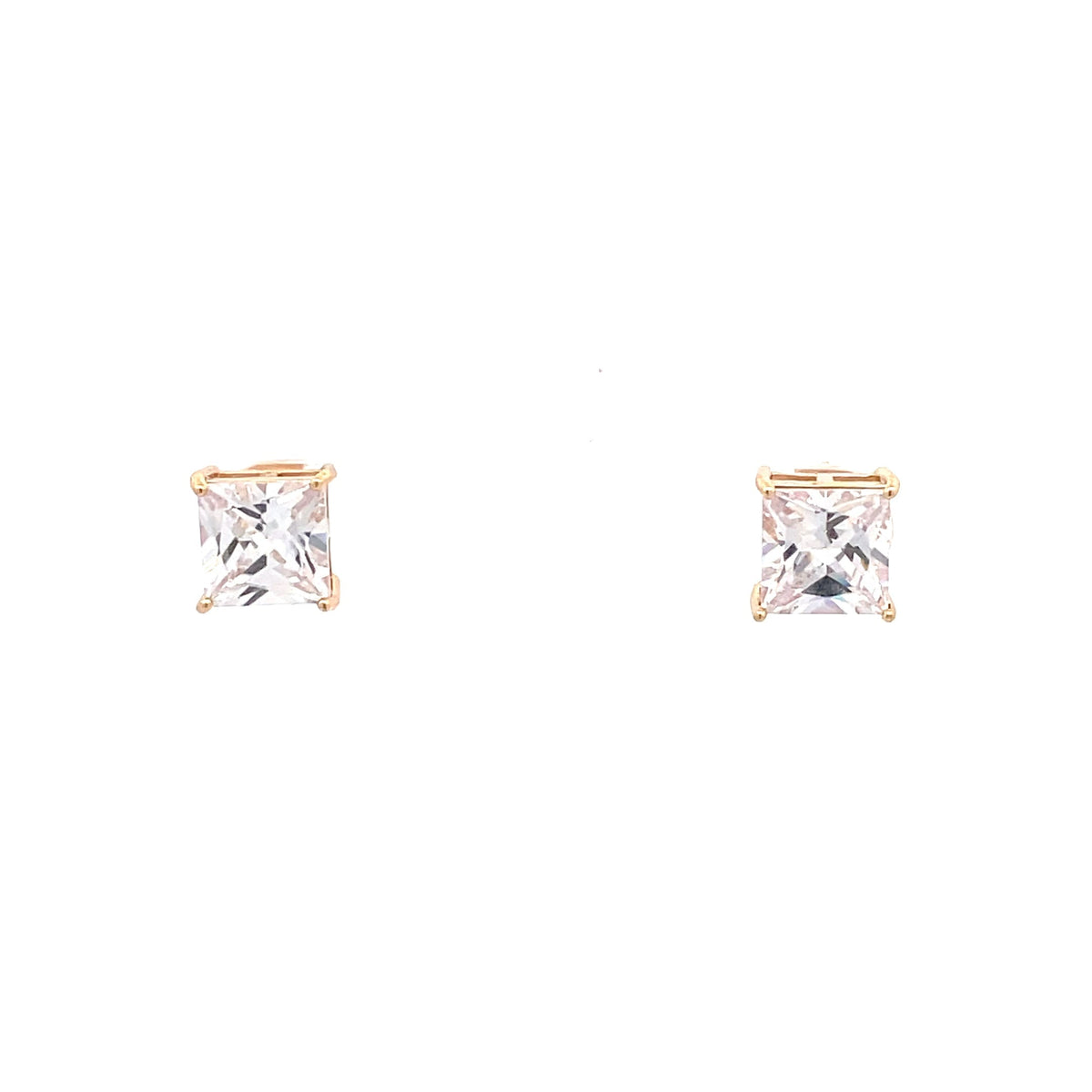 Basket Setting CZ Stud Square - 8mm The One Jewelry