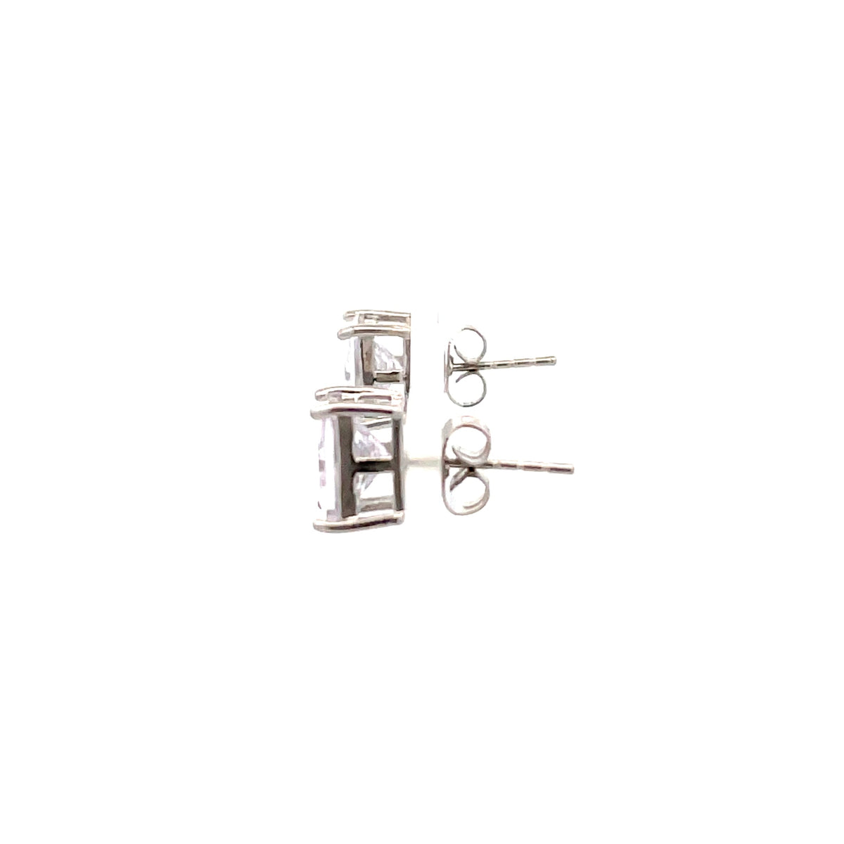 Basket Setting CZ Stud Square - 8mm The One Jewelry