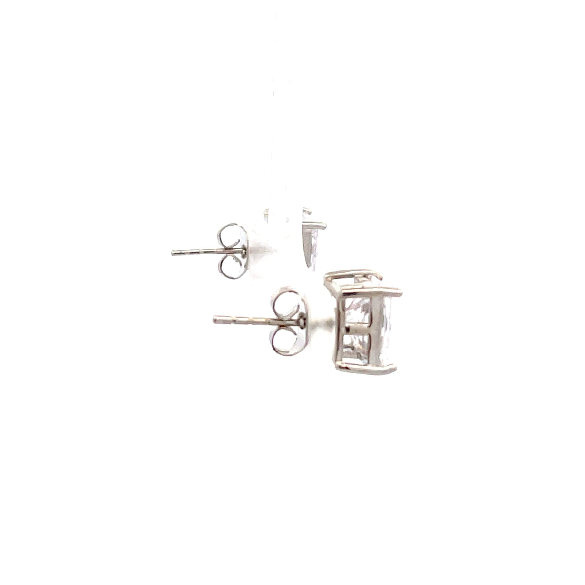 Basket Setting CZ Stud Square - 8mm The One Jewelry
