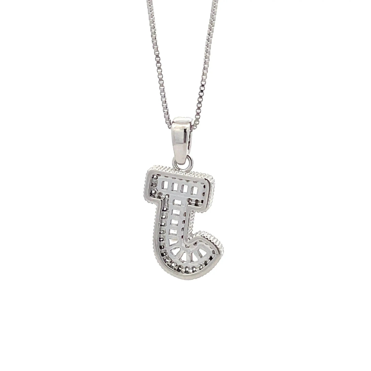 Fancy Diamond Necklace - Letter J The One Jewelry