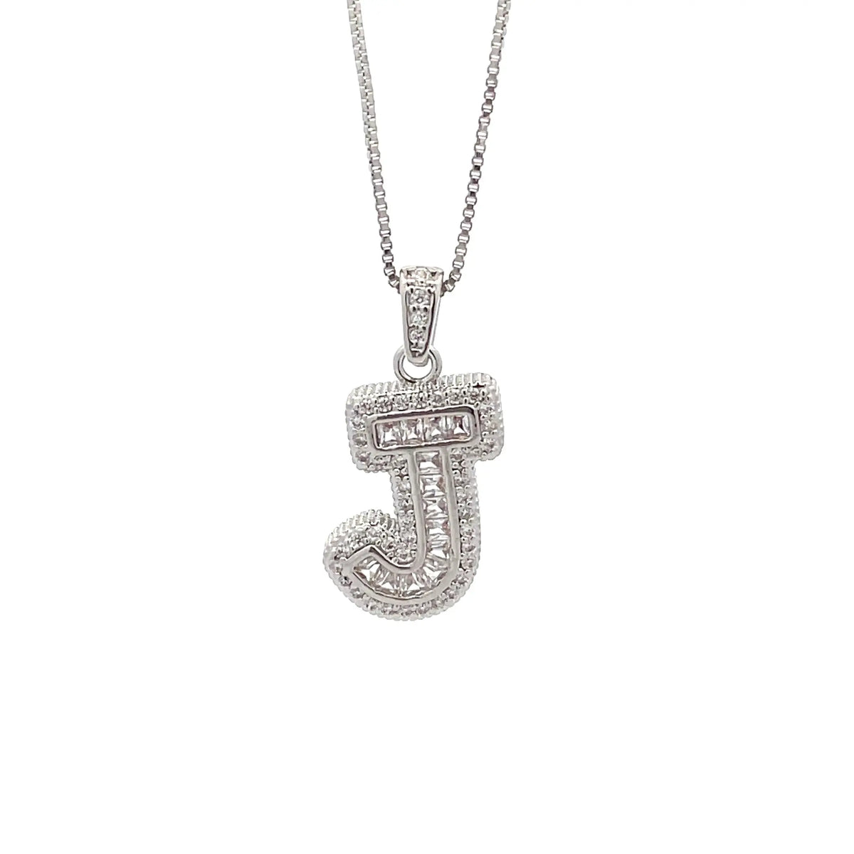 Fancy Diamond Necklace - Letter J The One Jewelry