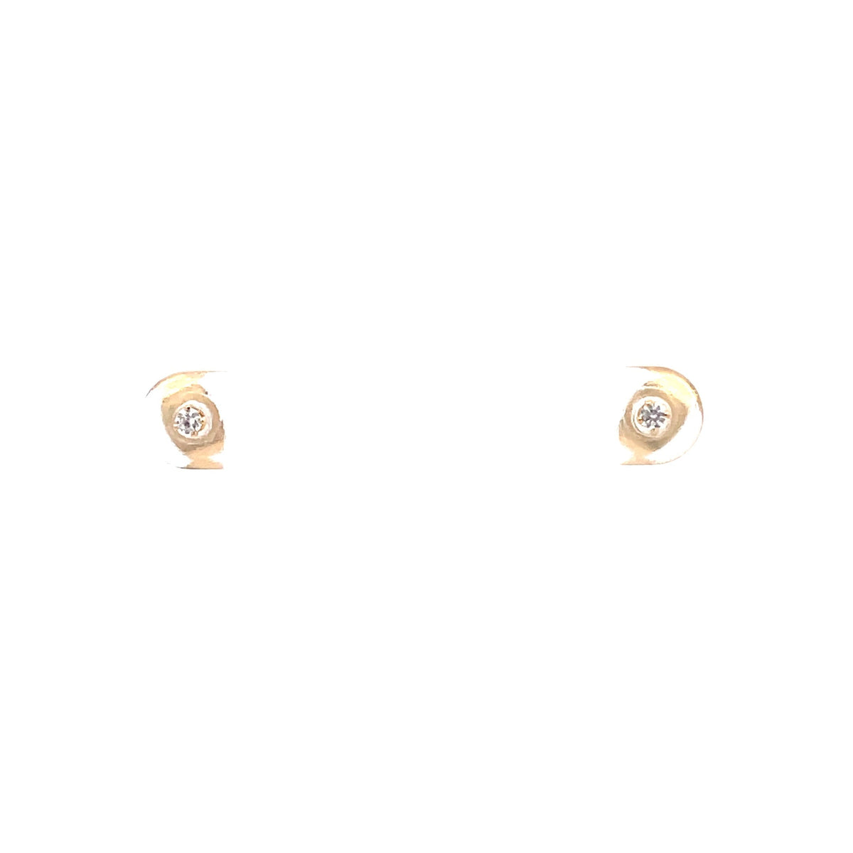 The One Jewelry Gold Tone round sterling silver stud earrings, 2 mm