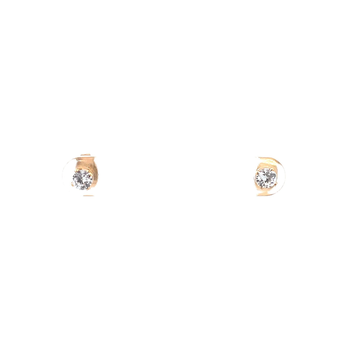 The One Jewelry Gold Tone round sterling silver stud earrings, 4 mm