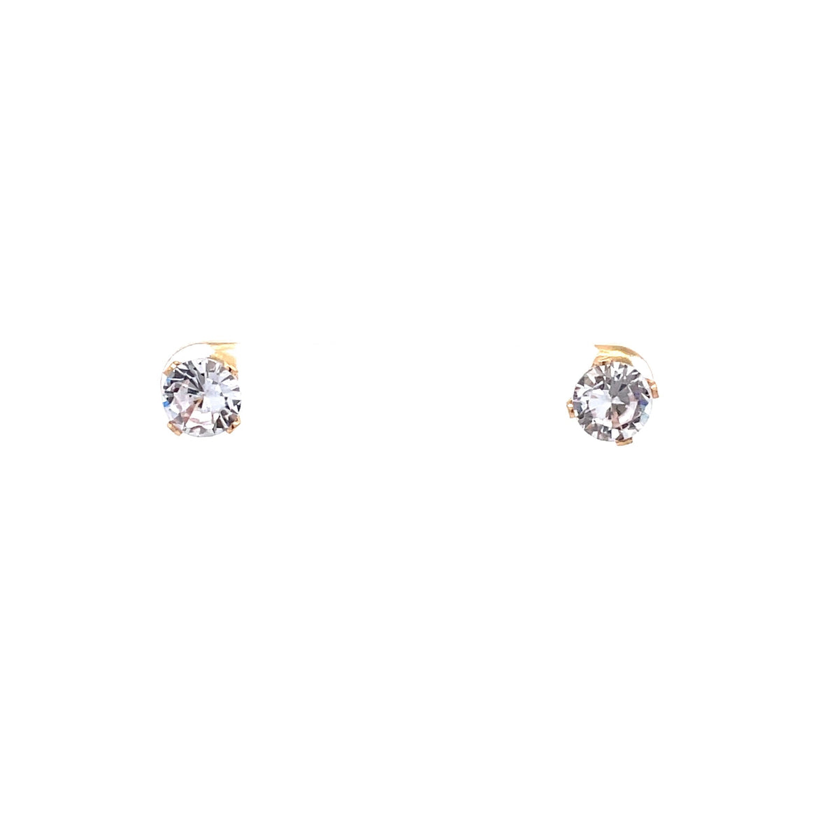 The One Jewelry Gold Tone round sterling silver stud earrings, 7 mm