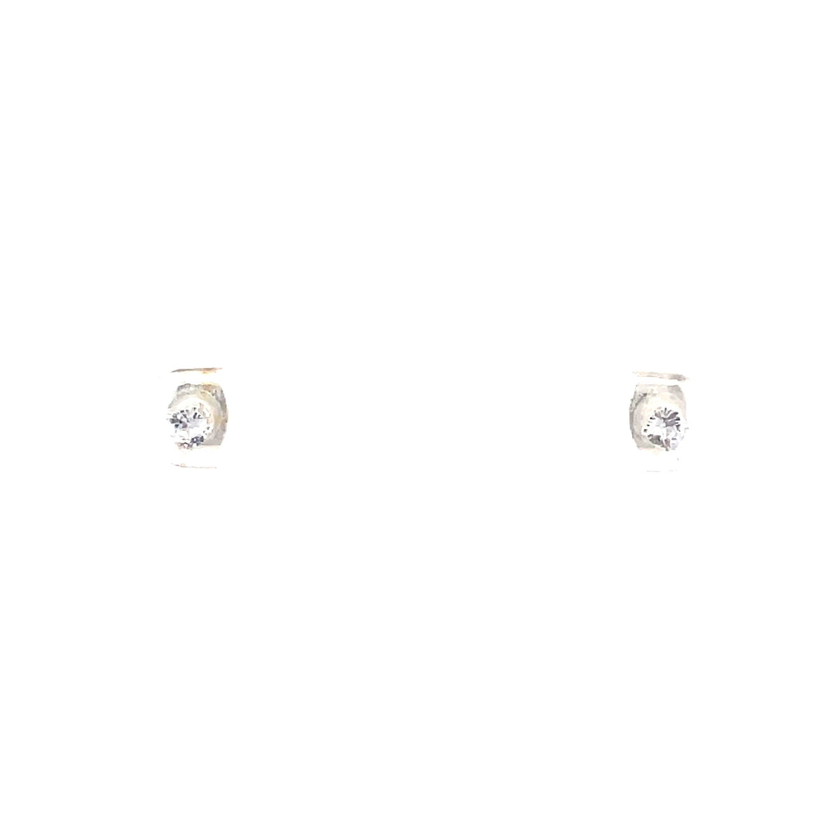The One Jewelry Silver Tone round sterling silver stud earrings, 3 mm