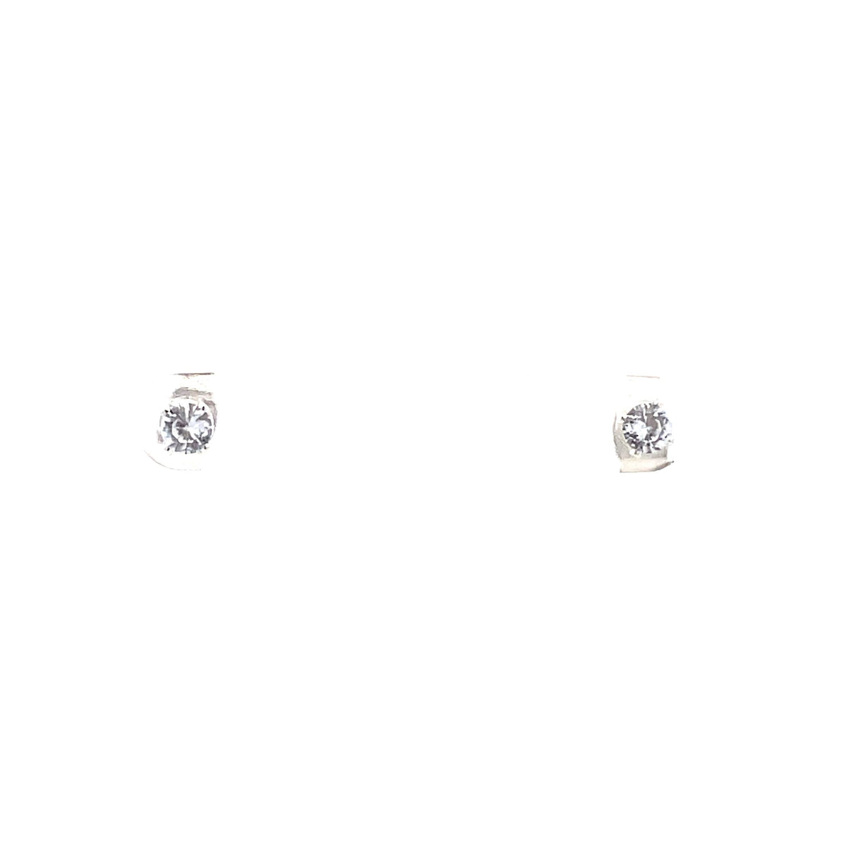 The One Jewelry Silver Tone round sterling silver stud earrings, 4 mm