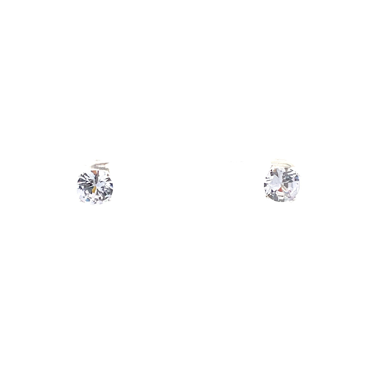 The One Jewelry Silver Tone round sterling silver stud earrings, 7 mm