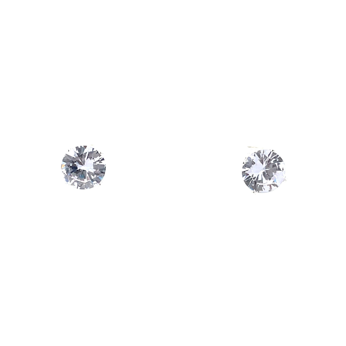 The One Jewelry Silver Tone round sterling silver stud earrings, 9 mm