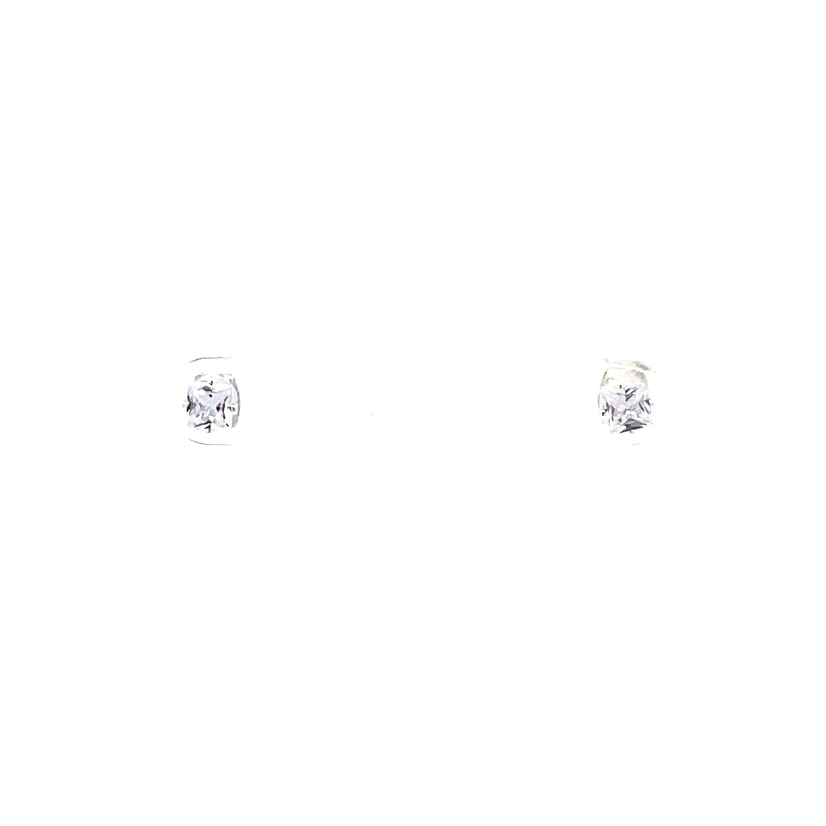 The One Jewelry Silver Tone square sterling silver stud earrings, 4 mm
