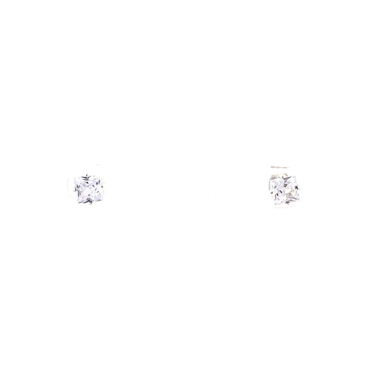The One Jewelry Silver Tone square sterling silver stud earrings, 5 mm