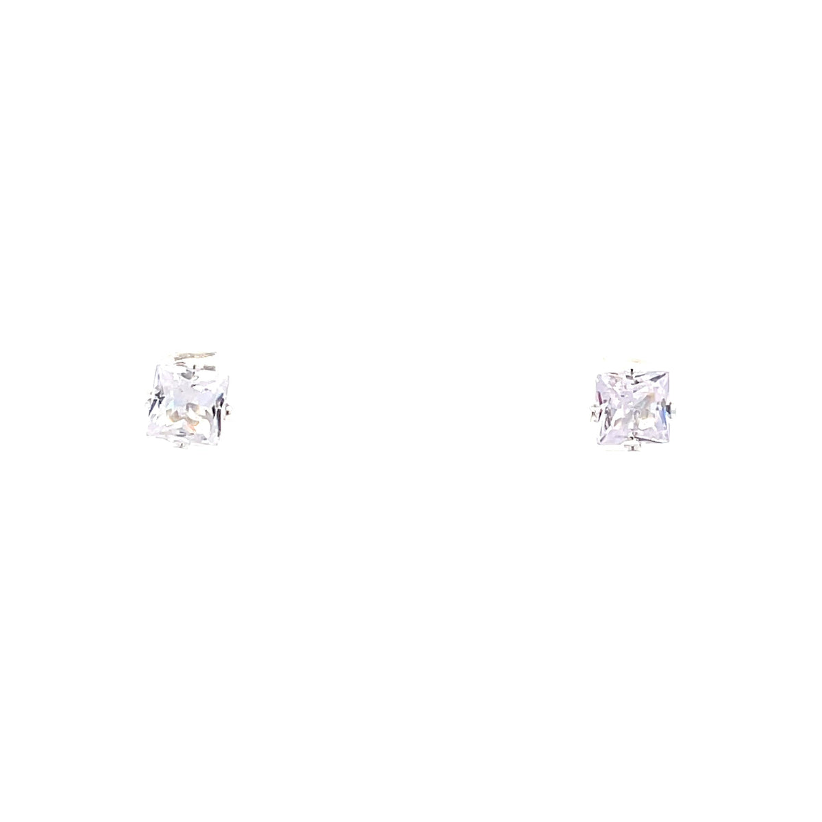 The One Jewelry Silver Tone square sterling silver stud earrings, 6 mm