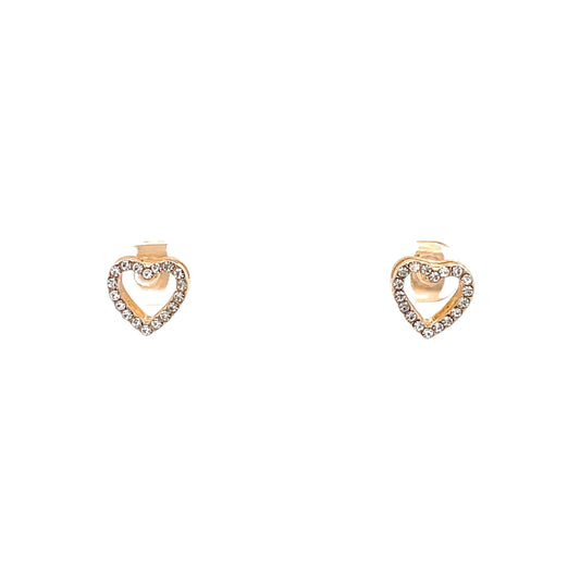 The One Jewelry Lovely Stud Earrings 01 - Open Heart in gold tone (ONEG1)