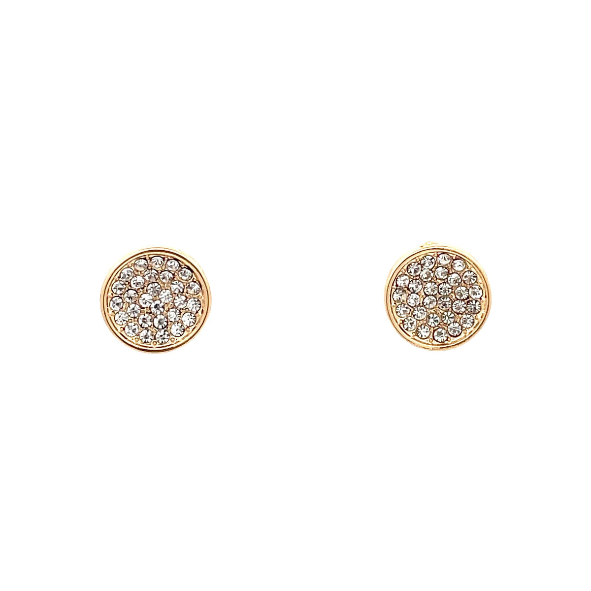 The One Jewelry Lovely Stud Earrings 09 - Round Disc in gold tone (ONEG9)