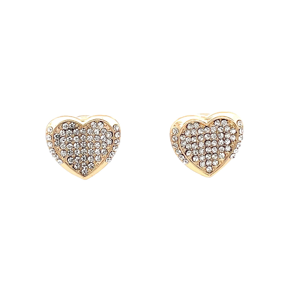 The One Jewelry Lovely Stud Earrings 12 - Wide Heart in gold tone (ONEG12)