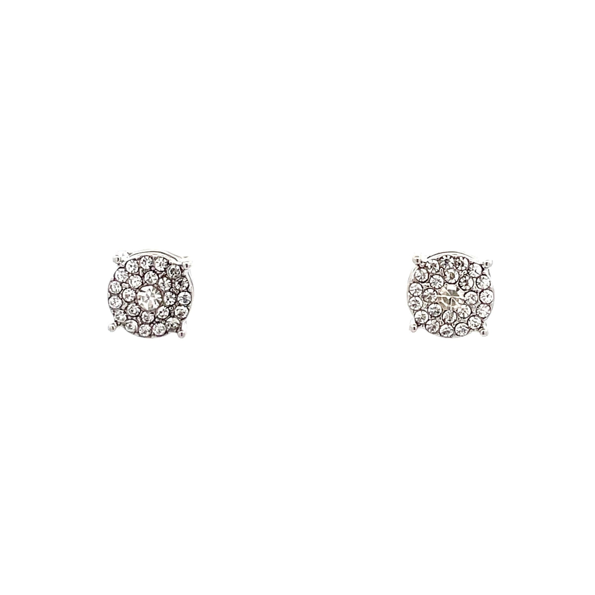 The One Jewelry Lovely Stud Earrings 08 - Rounded Square in silver tone (ONES8)