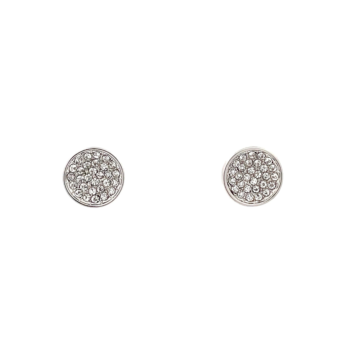The One Jewelry Lovely Stud Earrings 09 - Round Disc in silver tone (ONES9)