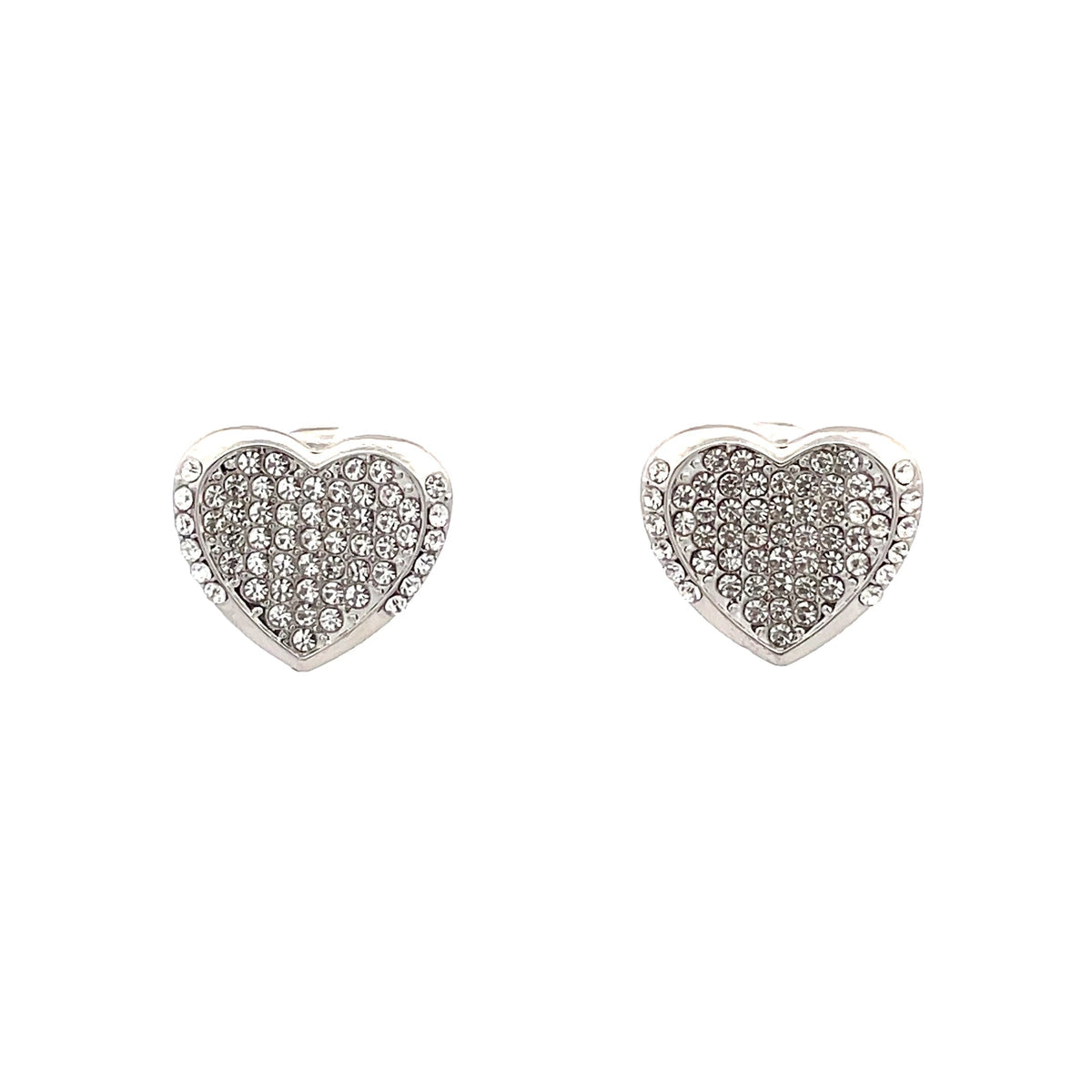 The One Jewelry Lovely Stud Earrings 12 - Wide Heart in silver tone (ONES12)