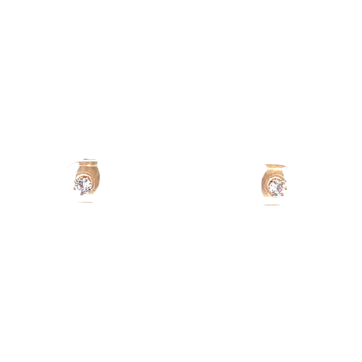 The One Jewelry gold tone round CZ stud earrings 3 mm (OCRG3)