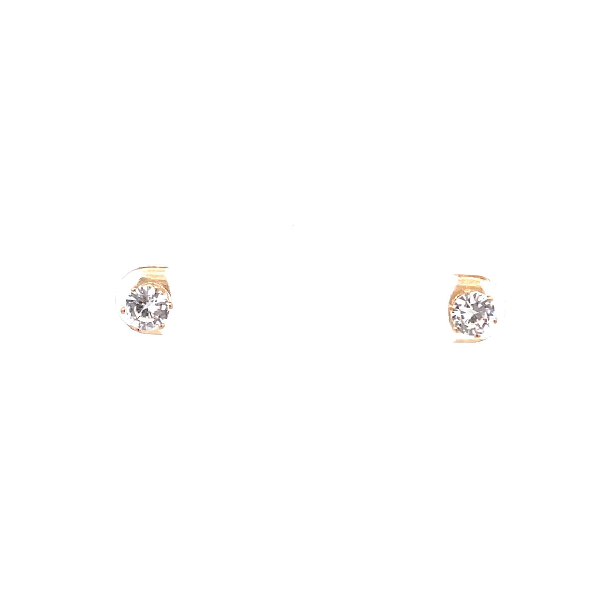 The One Jewelry gold tone round CZ stud earrings 5 mm (OCRG5)