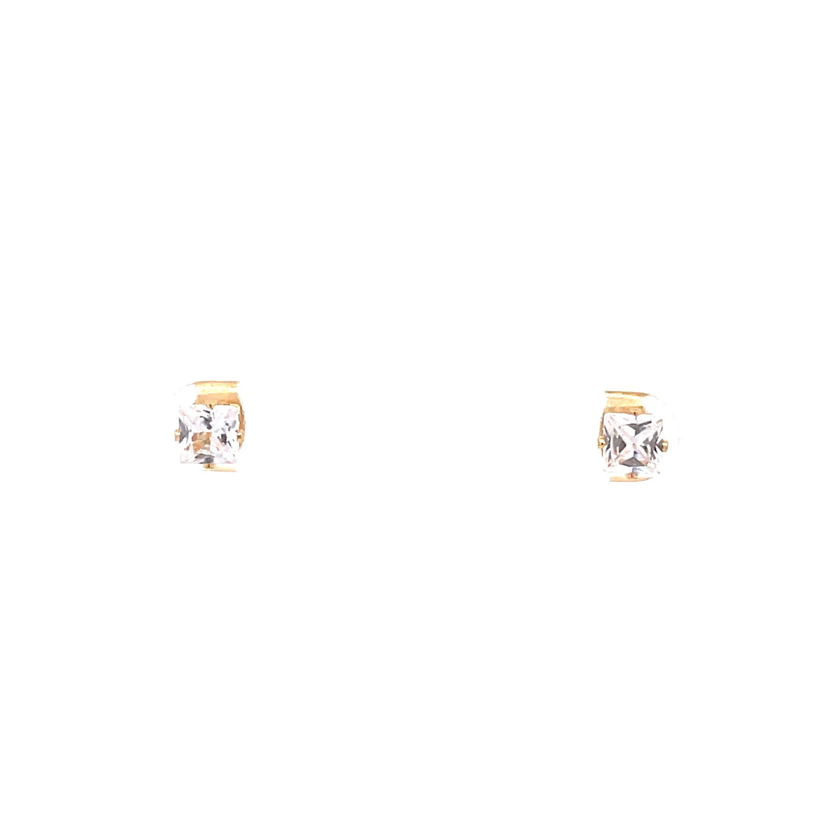 The One Jewelry gold tone square CZ stud earrings 5 mm (OCQG5)