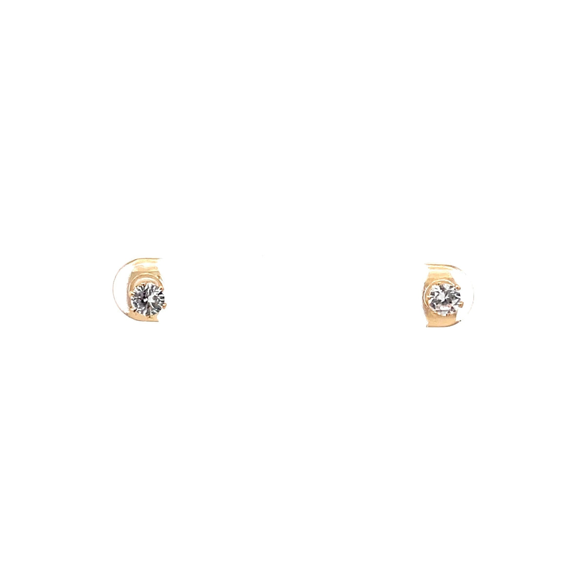 The One Jewelry gold tone round CZ stud earrings 4 mm (OCRG4)