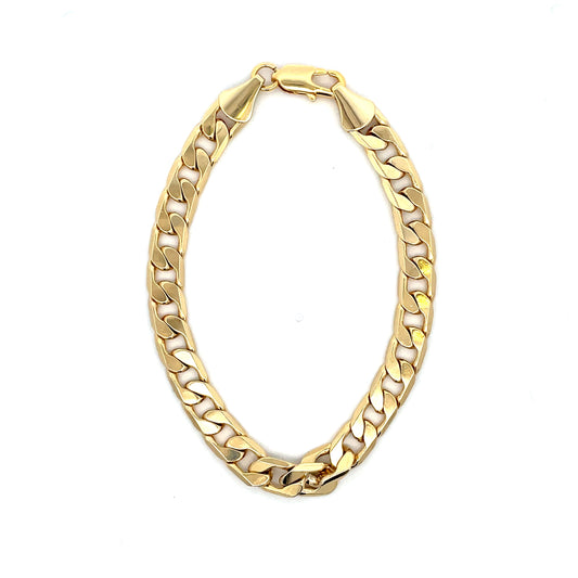 18K Chain Bracelet #57 - FLAT CUBAN 8inch 8mm The One Jewelry