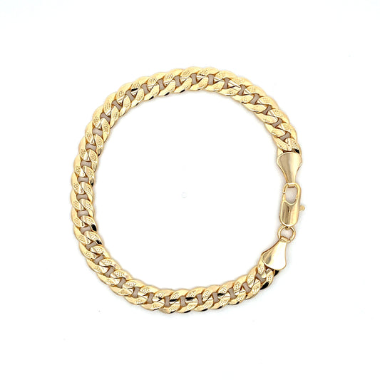 18K Chain Bracelet #58 - FROST CUBAN 8inch 8mm The One Jewelry