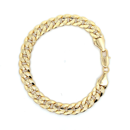 18K Chain Bracelet #67 - FROST CUBAN 8inch 10mm The One Jewelry